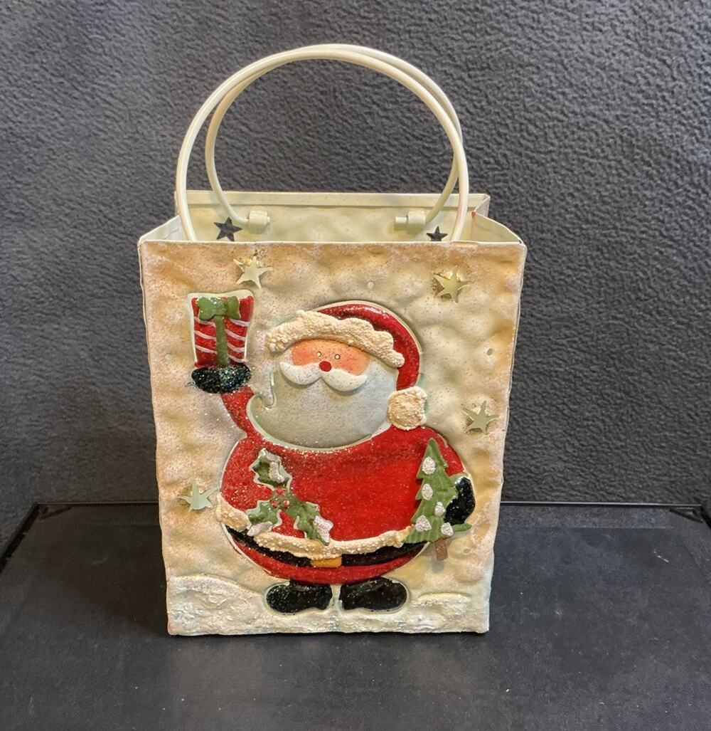 Vintage Metal Santa Tea Light Holder